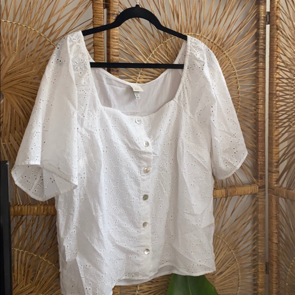 White embroidered top